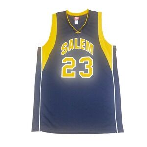 Vintage Wilson Salem 23‎ Basketball Jersey Mens SZ 44 Navy Yellow Made in USA